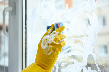 Cleaning of window at home