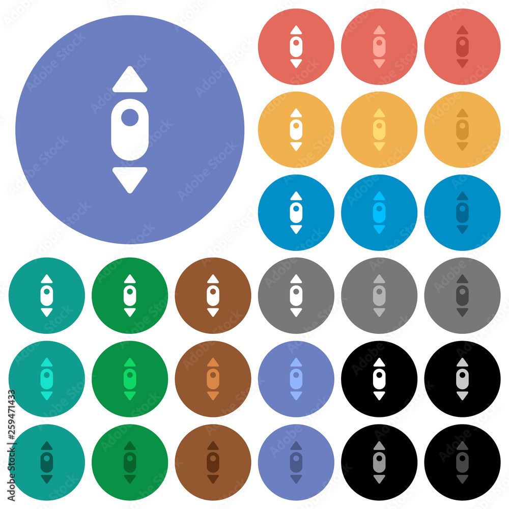 Poster mouse scroll up round flat multi colored icons