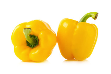 sweet yellow pepper isolated over white background