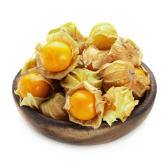 Cape Gooseberry, Physalis fruit or golden berry isolated over white background