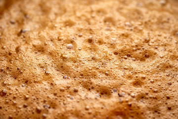 macro photo of close-up coffee espresso foam