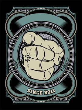 Human hand with the finger pointing or gesturing towards you