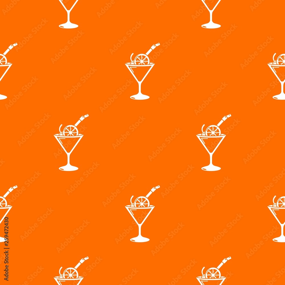 Poster cocktail pattern vector orange for any web design best