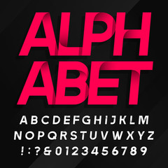 Abstract alphabet font. Modern letters and numbers on dark abstract background. Easy color change. Vector typeface for your design.
