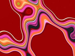 Vivid shapes, fluid colorful lines on abstract colorful background