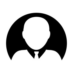 Profile icon vector male user person avatar symbol in flat color glyph pictogram illustration