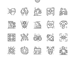 Technologies of the future Well-crafted Pixel Perfect Vector Thin Line Icons 30 2x Grid for Web Graphics and Apps. Simple Minimal Pictogram