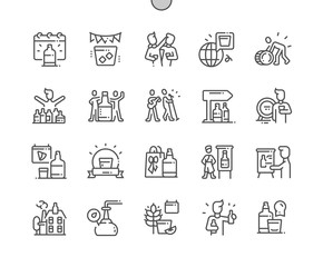 Spirit of Speyside Whisky Festival Well-crafted Pixel Perfect Vector Thin Line Icons 30 2x Grid for Web Graphics and Apps. Simple Minimal Pictogram
