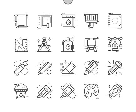 Paint Well-crafted Pixel Perfect Vector Thin Line Icons 30 2x Grid for Web Graphics and Apps. Simple Minimal Pictogram