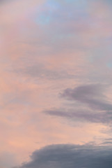 Colorful clouds in the sky with pinks and reds over the outback in Australia
