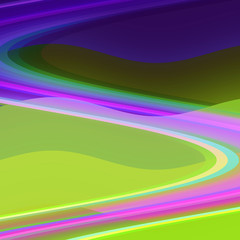 Blue green pink yellow fluid lines, soft abstract background