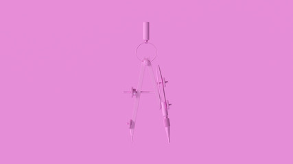 Pink Architects Compass Drawing Tool 3d 