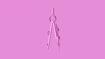 Pink Architects Compass Drawing Tool 3d 