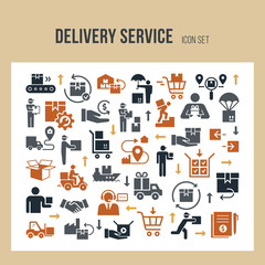 Fast delivery logistic template in flat style.