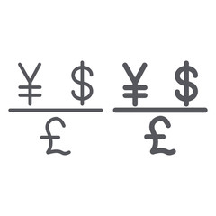 Currency line and glyph icon, financial and bank, money sign, vector graphics, a linear pattern on a white background.