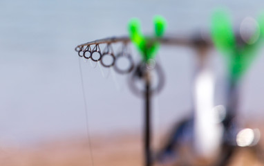 Stand for fishing rods on the beach