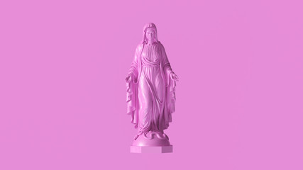 Pink Virgin Mary Mother of Jesus Statue 3d illustration 3d render