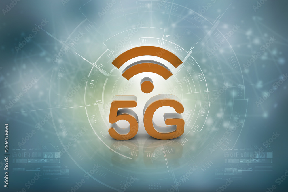 Poster 3d rendering 5g network 5g connection with wifi