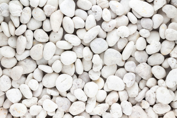 White pebbles stone texture and background 