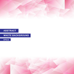Abstract template pink low poly trendy white background with copy space. You can use for website, brochure, flyer, cover, banner, etc