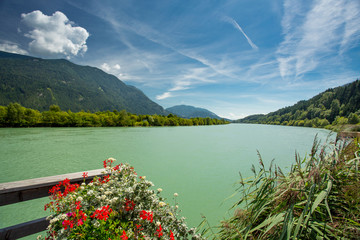 Drau river and drau cycle route