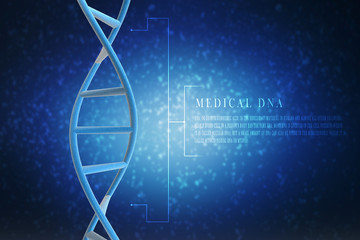 3d render of dna structure, abstract background
