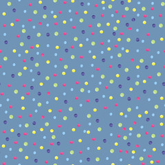 Pattern with multi-colored points on a blue background