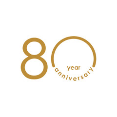 80 Year Anniversary Vector Template Design Illustration