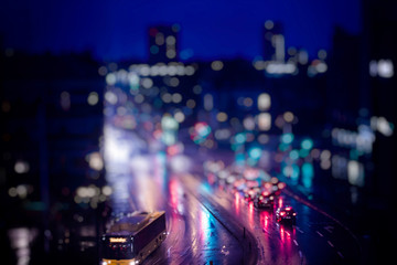 night traffic in the city 