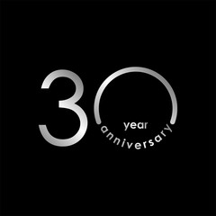 30 Year Anniversary Vector Template Design Illustration