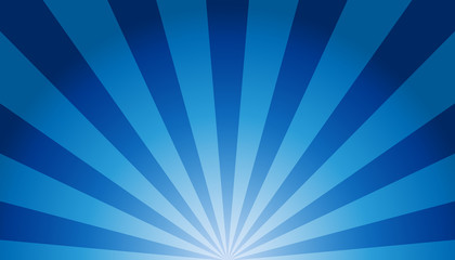 Blue And White Sunburst Background - Vector Illustration