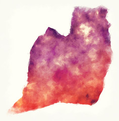 Samangan watercolor province map of Afghanistan