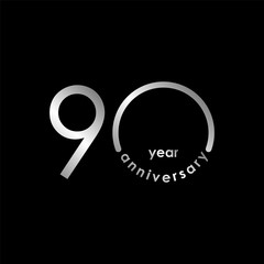 90 Year Anniversary Vector Template Design Illustration