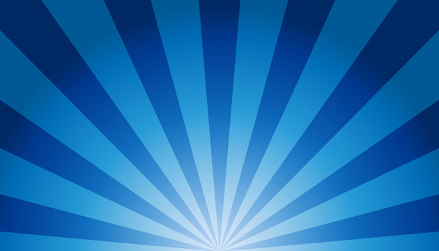 Blue And White Sunburst Background - Vector Illustration