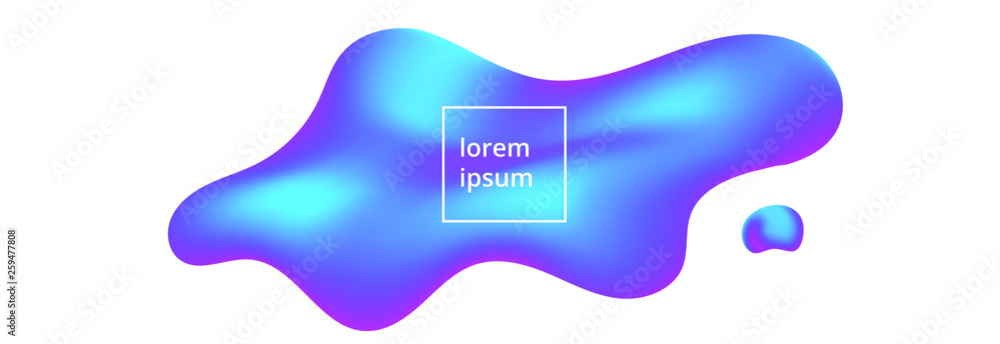 Poster modern fluid liguid neon colors gradient abstract background poster with living plastic shapes vecto