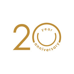 20 Year Anniversary Vector Template Design Illustration
