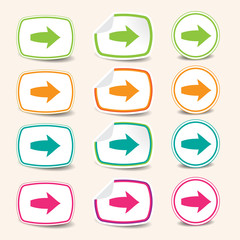 Colorful arrow stickers