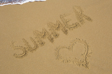 Travel & Holiday Concept beach write text
