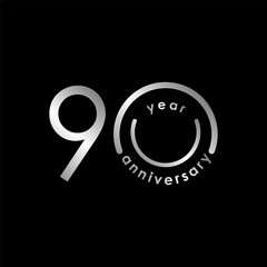 90 Year Anniversary Vector Template Design Illustration