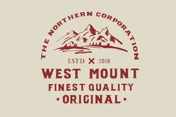 West mount. North. Original. Handmade logo.