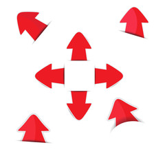 Red arrow stickers with shadow