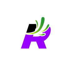 Letter R logo icon design template elements. Vector color sign