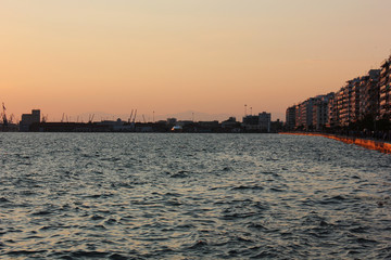 Fototapeta premium The seafront and the harbor in Thessaloniki Greece