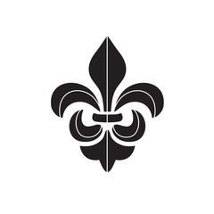 Vector Fleur de lis ornament icon on white background. Royal heraldic symbol. Vector illustration. © Maria Cherevan