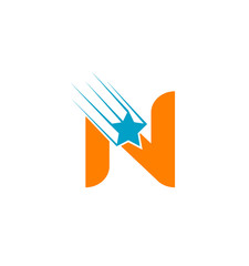 Letter N Star Logo Template Fast Star Motion