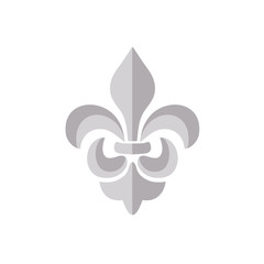 Vector Fleur de lis ornament icon on white background. Royal heraldic symbol. Vector illustration © Maria Cherevan