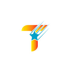 Letter T Star Logo Template Fast Star Motion
