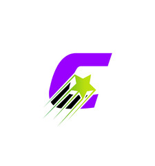 Letter C Star Logo Template Fast Star Motion