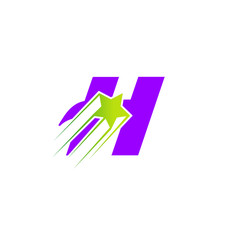 Letter H Star Logo Template Fast Star Motion