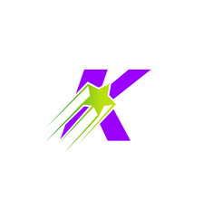 Letter K Star Logo Template Fast Star Motion